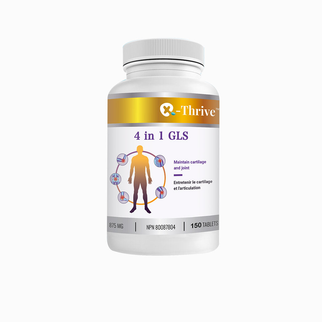 X-Thrive 4-in-1 GLS 875mg 150 tablets Health Supplement for Joint Pain Relief, Osteoarthritis Conditions, Bone Health, Cartilages, Arthrosis, Natural Bone Support