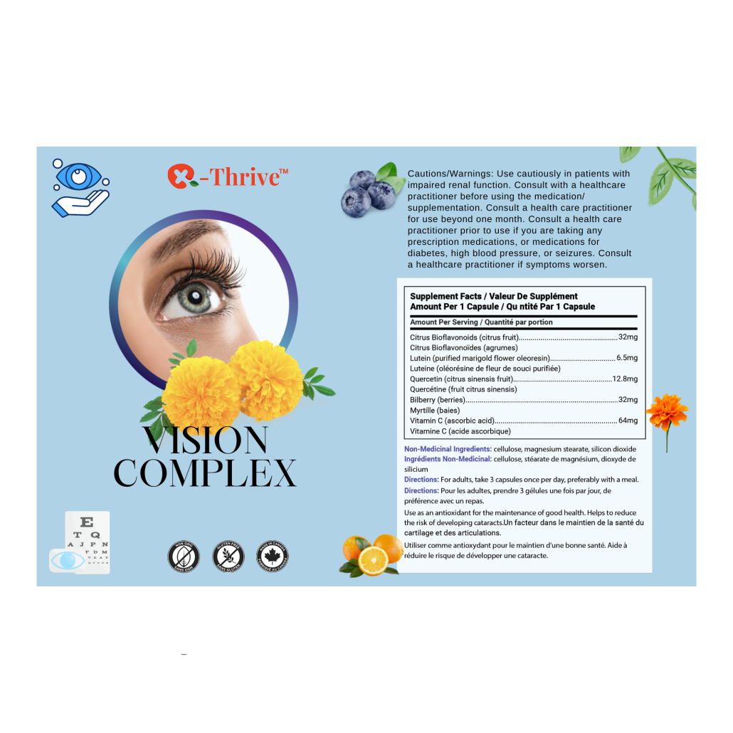 X-Thrive Vision Complex 147mg 180 tablets, Vision Health Supplement for Eye Disease Prevention, Improve Vision Acuity, Natural Antioxidant