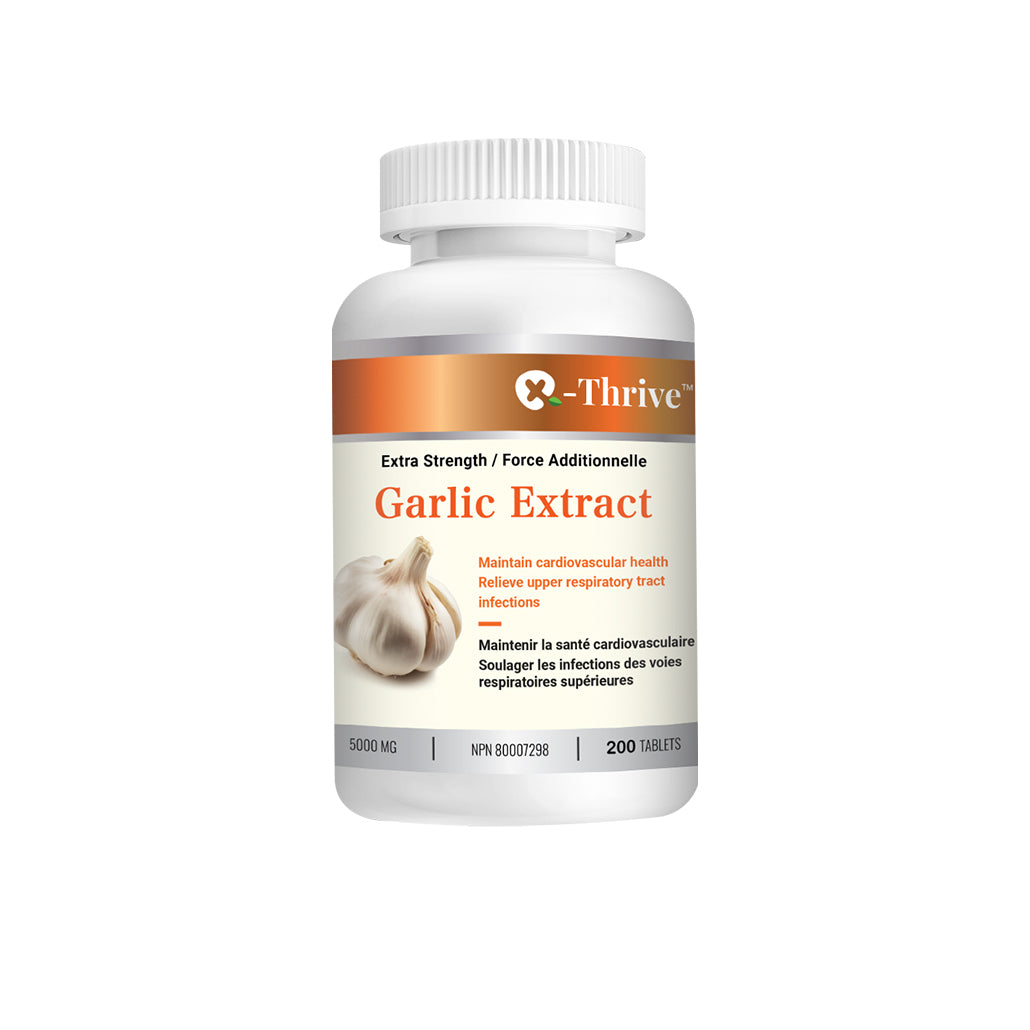 X-Thrive Garlic Extract 5000mg 200 tablets Supplement for Cardiovascular Health, Upper Respiratory Tract Infections, Blood Lipid Levels