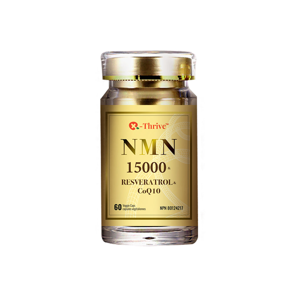 X-Thrive NMN15000 & Resveratrol & CoQ10 Nicotinamide Mononucleotide 99% Purity for Improved Metabolic Function, Cardiovascular Health, Enhanced Cognitive Function