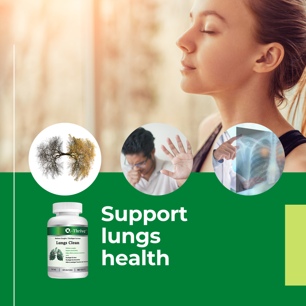 X-Thrive Lung’s Clean 750mg 90 tablets Health Supplement for Relieving Coughs, Bronchitis, Excess Mucous, Upper Respiratory Tract, Catarrh, Antioxidant for Wellness,
