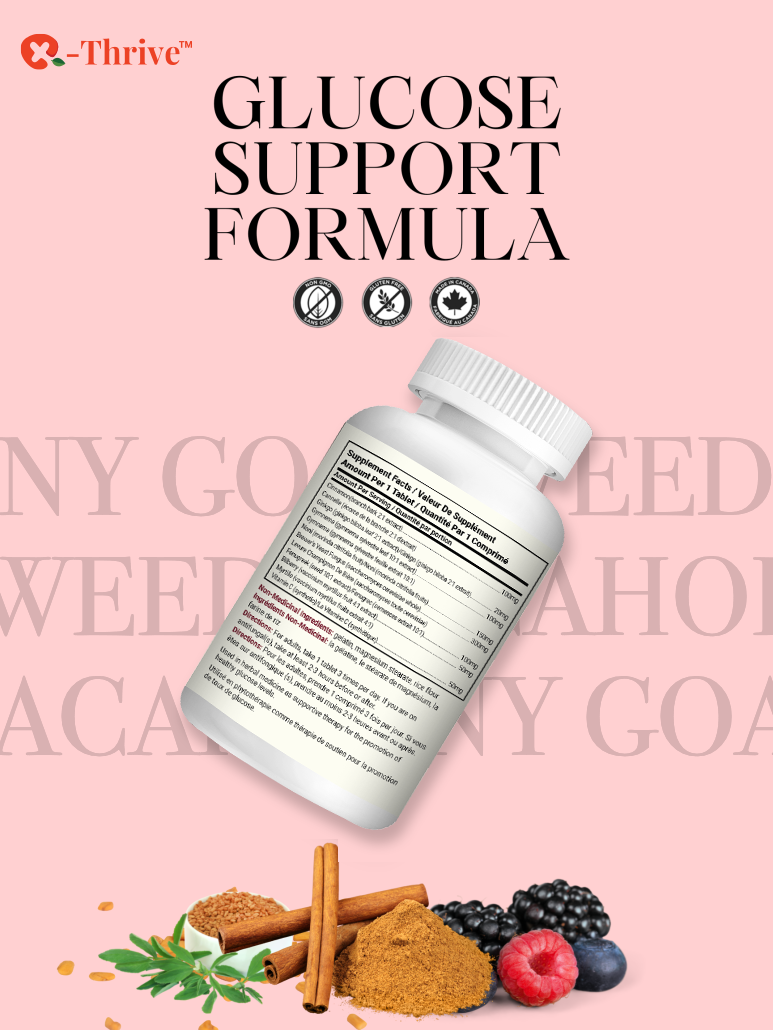 X-Thrive Glucose Support Formula 870mg 60 tablets Health Supplement for Blood Sugar Control, Carb Absorption, Blood Glucose Levels, Energy, Emotions, Health and Vitality