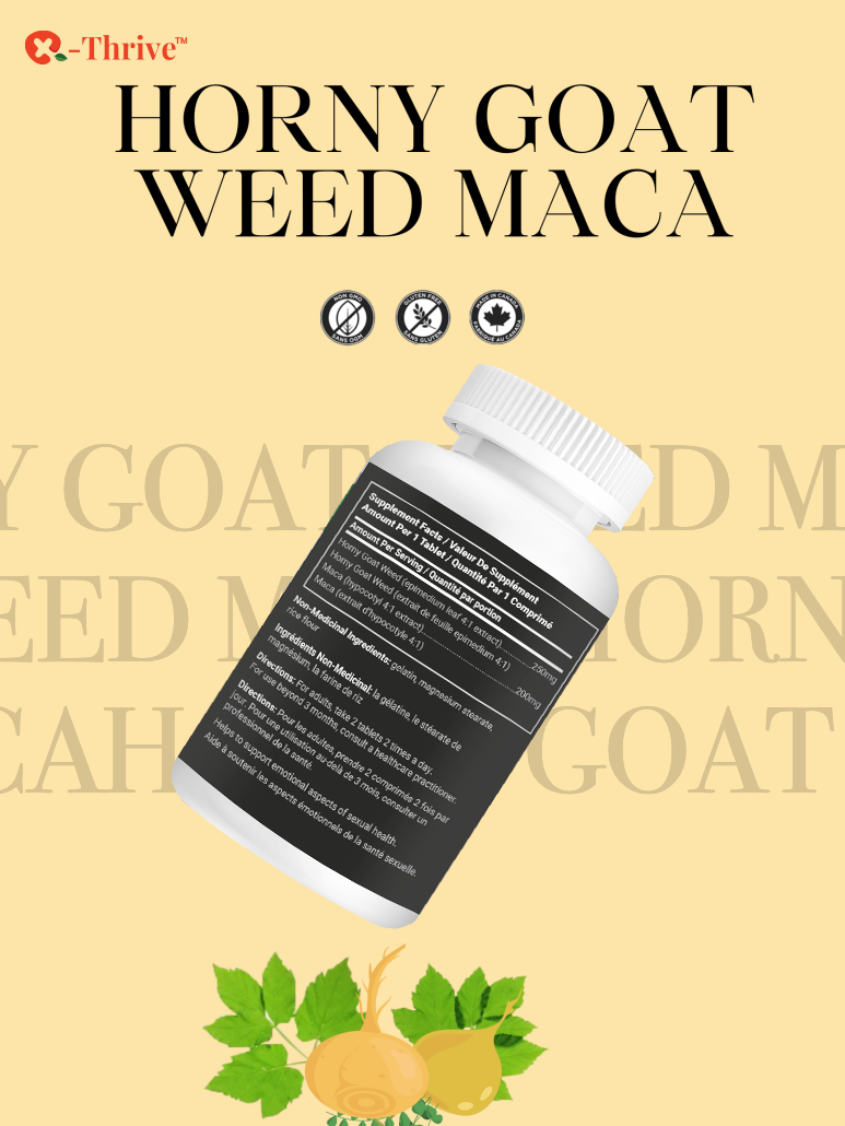 X-Thrive Horny Goat Weed Maca 450mg 60 tablets Health Supplement for Male Health, Sexual Health, Sexual Performance, Energy Levels, Prostate Health