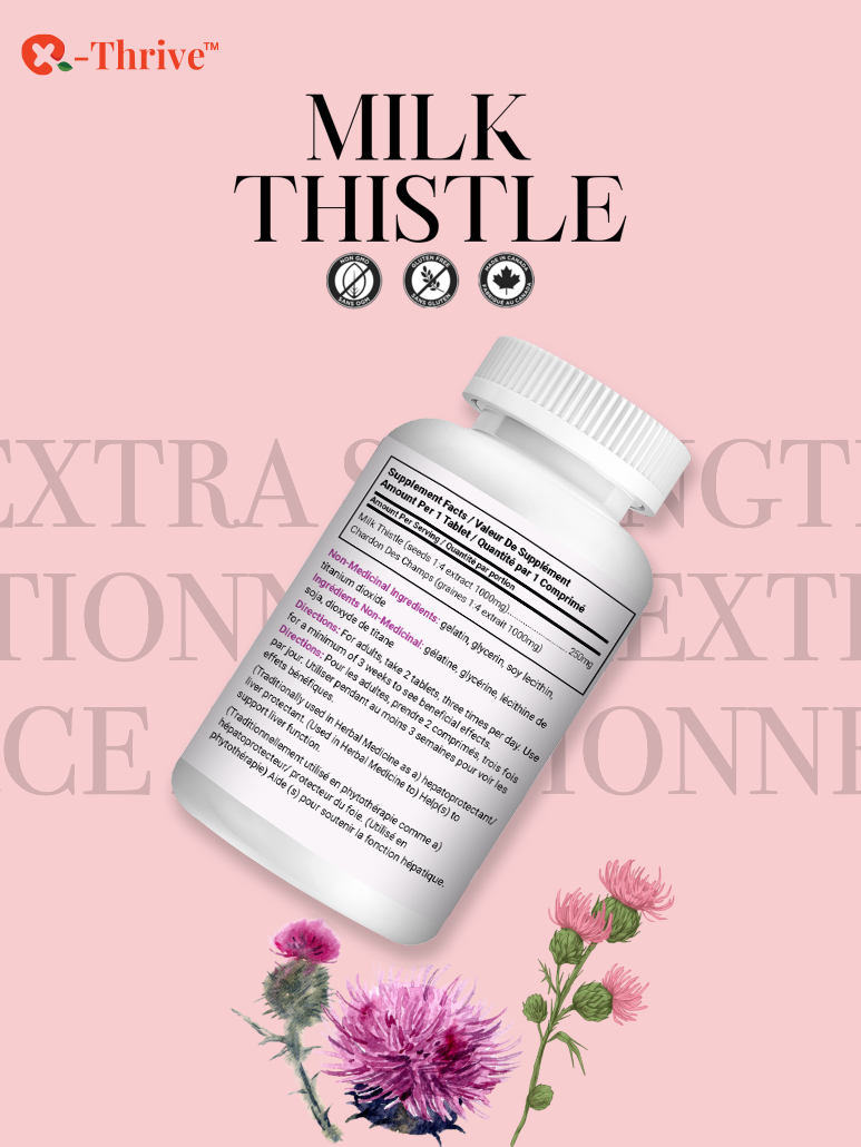 X-Thrive, Milk Thistle 1000mg 90 tablets Health Supplement for Liver Support, Liver Protectant, Gallbladder Health