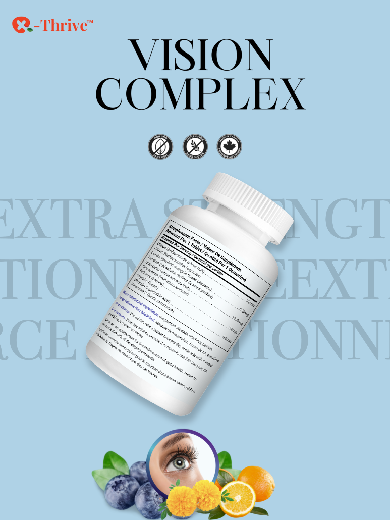 X-Thrive Vision Complex 147mg 180 tablets, Vision Health Supplement for Eye Disease Prevention, Improve Vision Acuity, Natural Antioxidant
