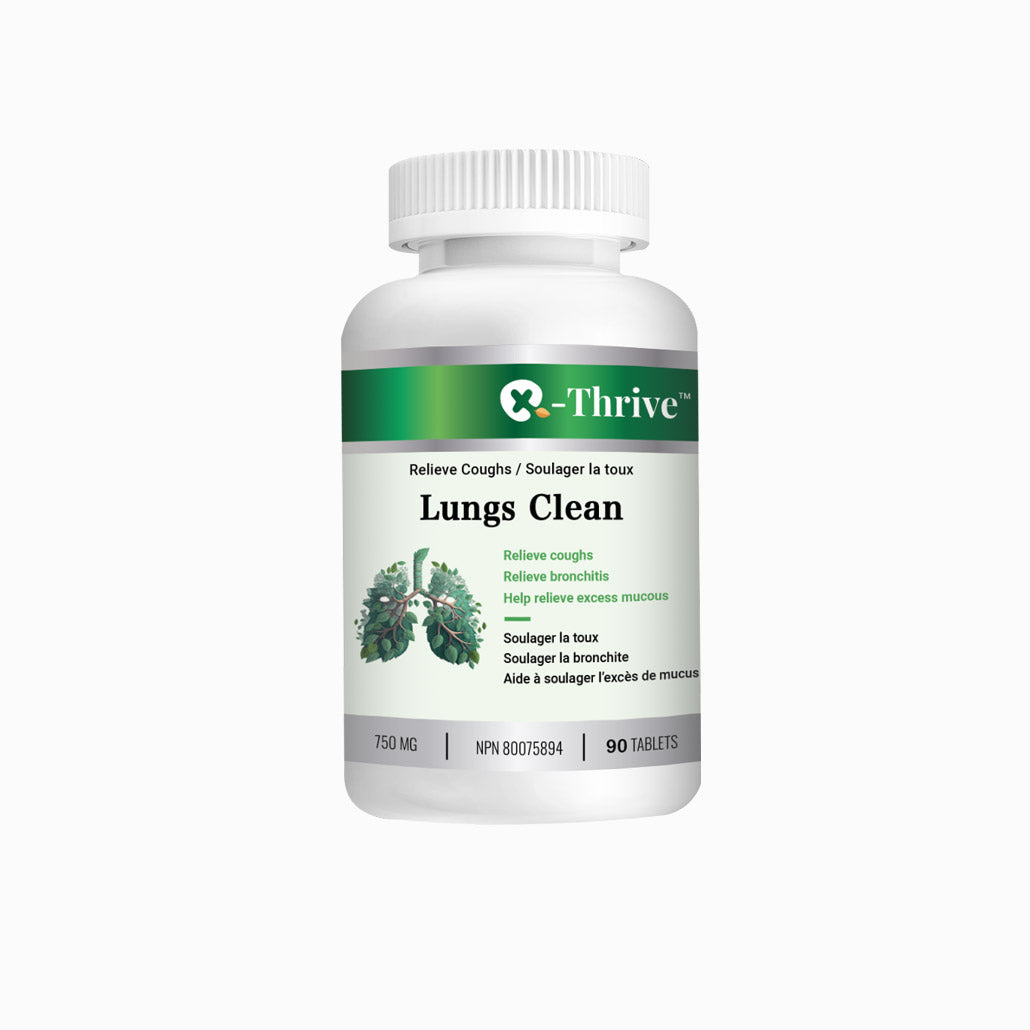 X-Thrive Lung’s Clean 750mg 90 tablets Health Supplement for Relieving Coughs, Bronchitis, Excess Mucous, Upper Respiratory Tract, Catarrh, Antioxidant for Wellness,